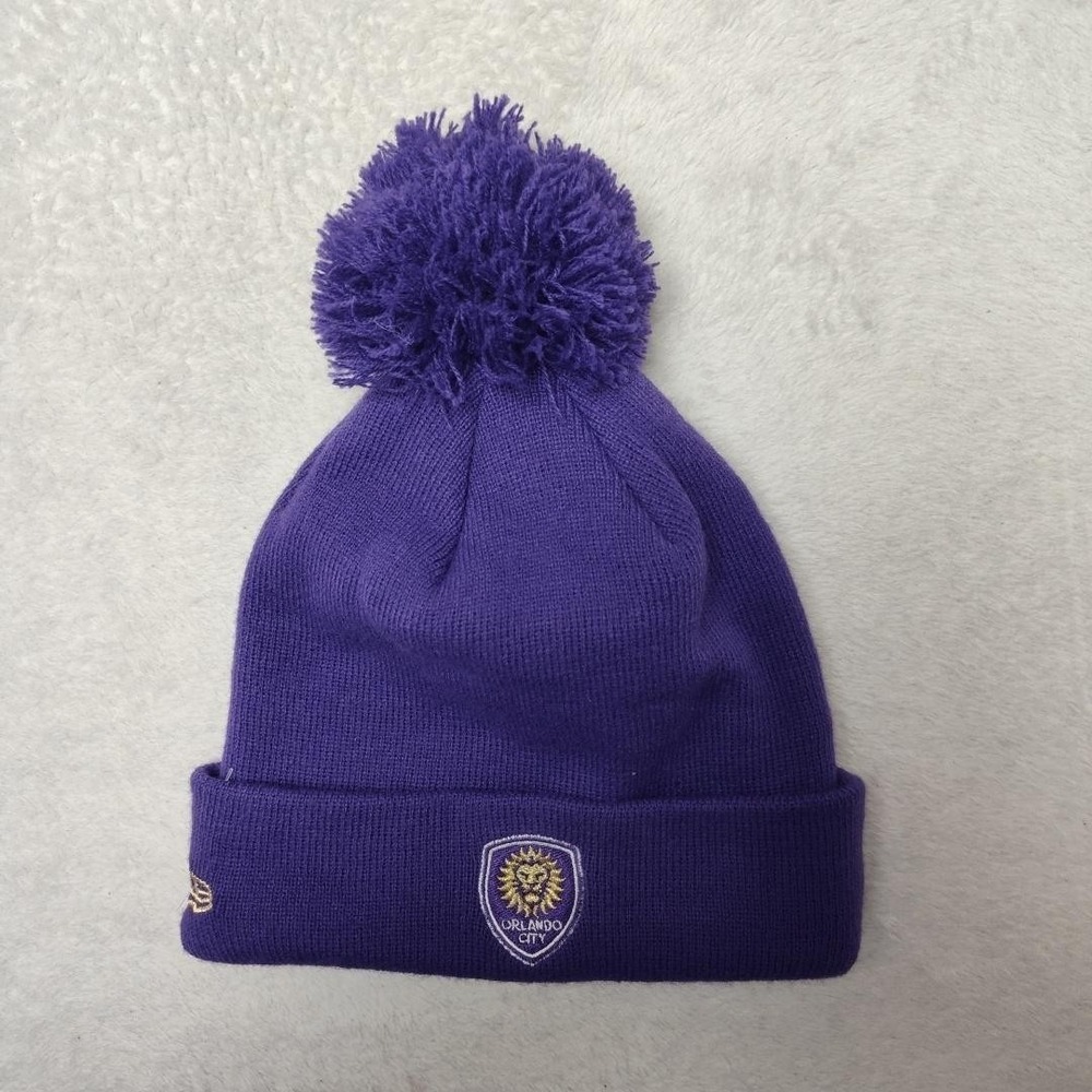 Orlando City Hat Cap Mens Purple MLS‎ Soccer Pom Pom Beanie Man Every Wall